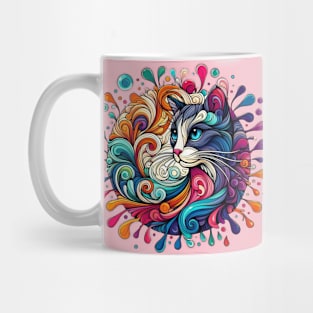 Colorful cat splash Mug